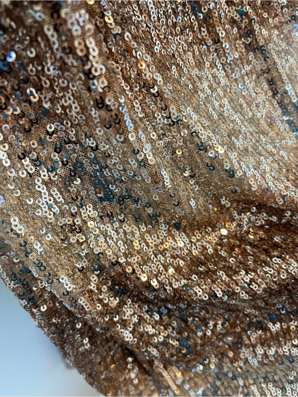 EUC- Badgley Mischka designer Gold Asymmetrical prom formal sequin Dress size 0 - Picture 10 of 10